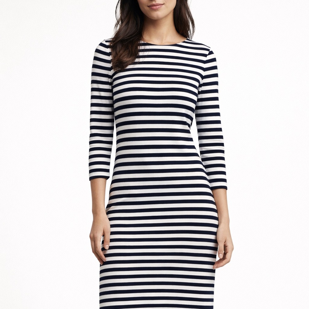 Striped Navy and White Dress